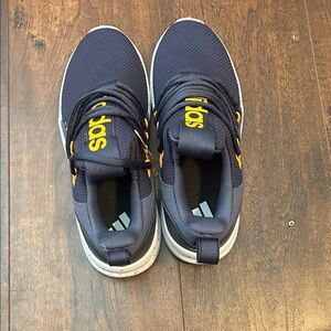 Adidas Kids' Blue and Gold Sneakers